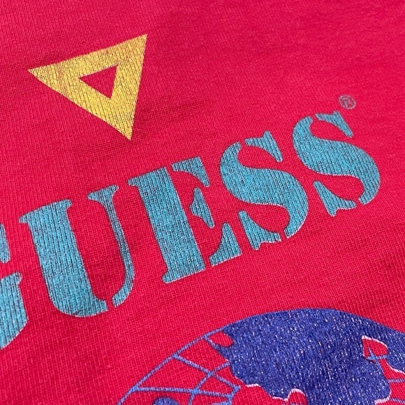 Vintage Georges Marciano Red Fashion 1980s Crewneck Jumper Sweatshirt - Picture 5 of 6